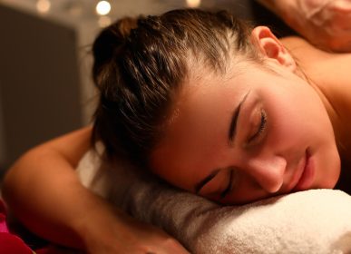 Woman enjoying outcall massage
